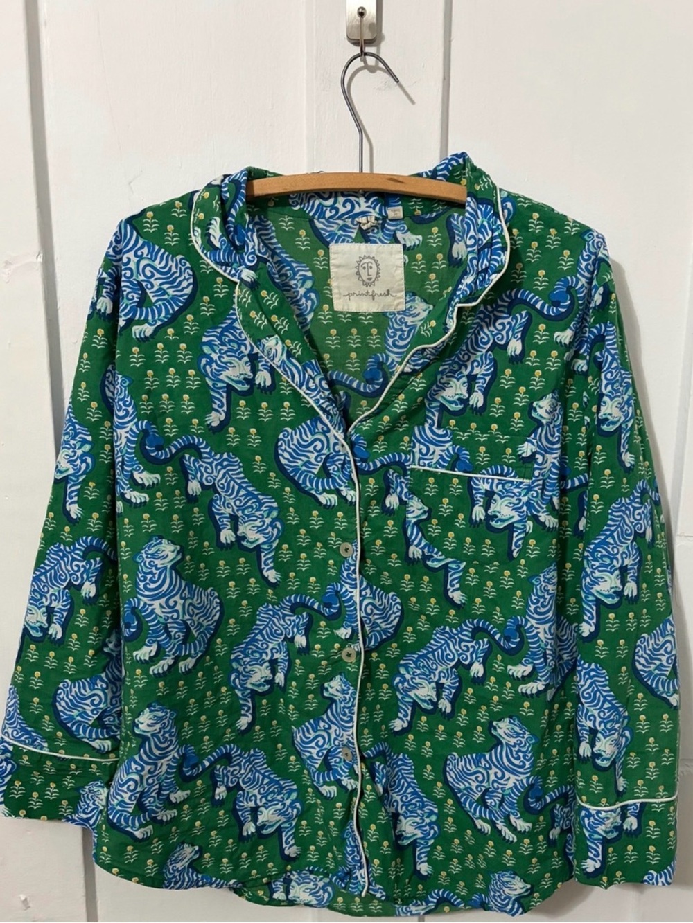 Printfresh tiger queen pajama top